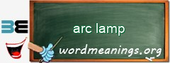 WordMeaning blackboard for arc lamp